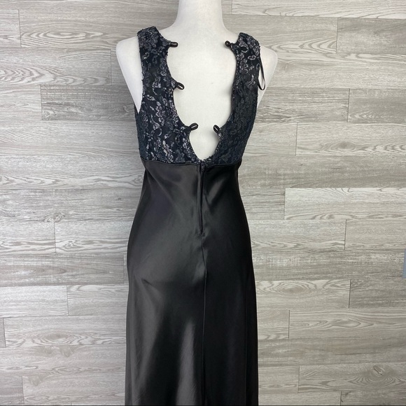 All That Jazz VTG Black Silver long Gown Dress - Picture 5 of 9